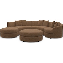 allegra dark brown sectional   