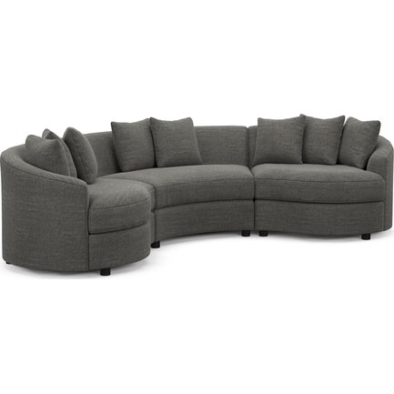 Allegra Foam Comfort 3-Piece Sectional - Curious Charcoal