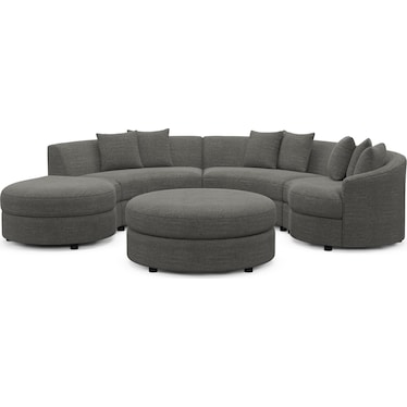 Allegra 4-Piece Sectional with Chaise and Ottoman