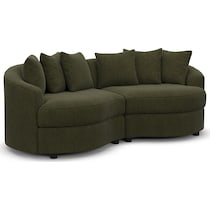 allegra green sectional   
