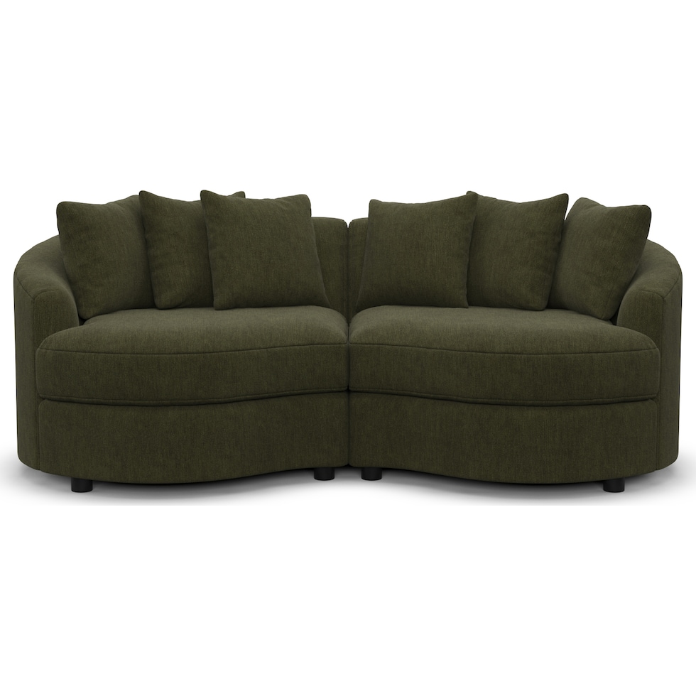 allegra green sectional   
