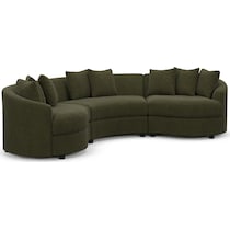 allegra green sectional   
