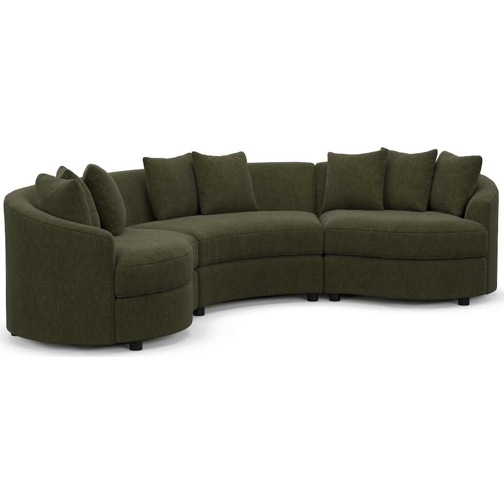 allegra green sectional   