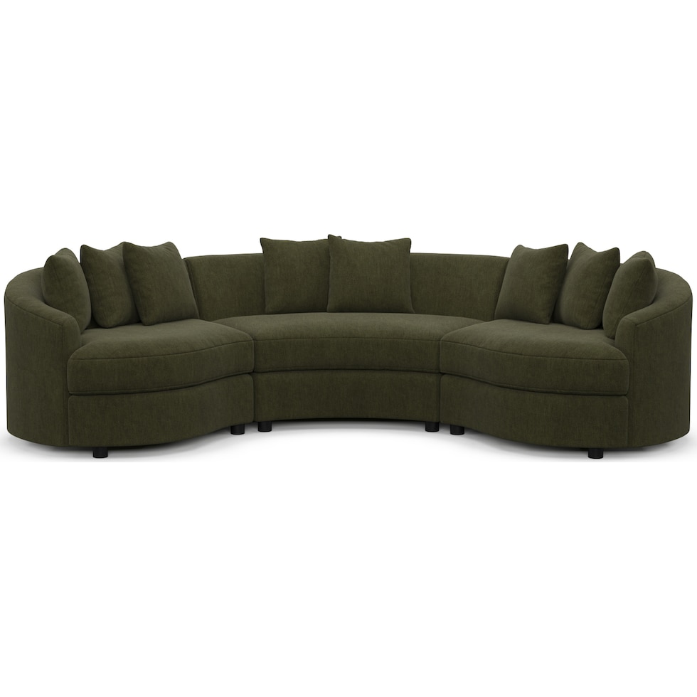 allegra green sectional   