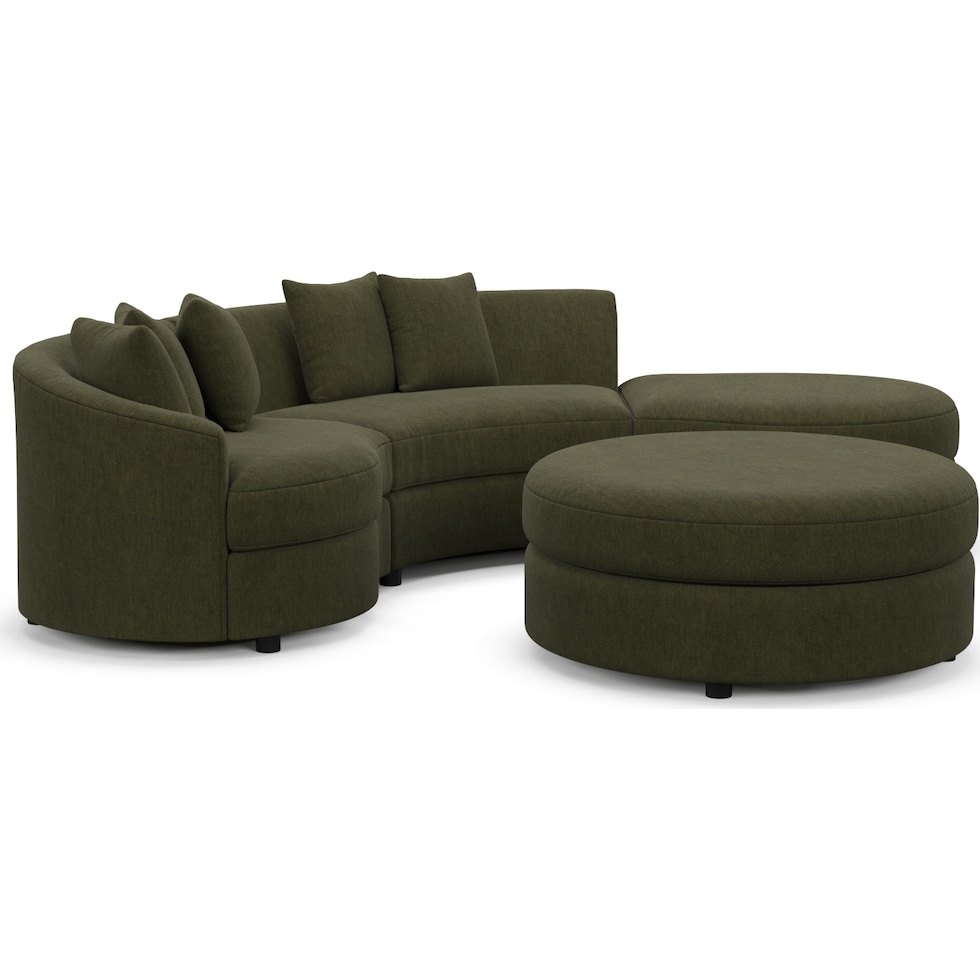 allegra green sectional   