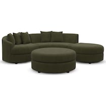allegra green sectional   