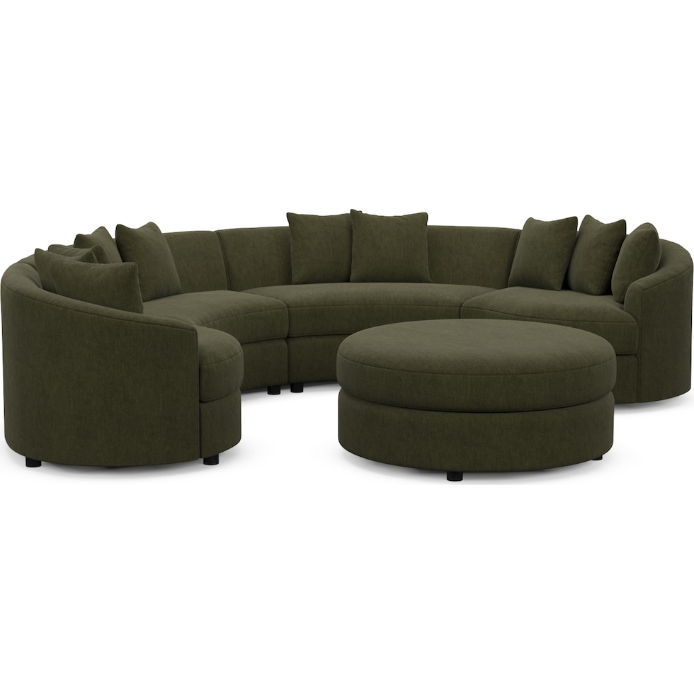 allegra green sectional   