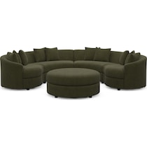 allegra green sectional   