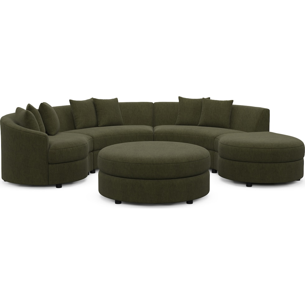 allegra green sectional   