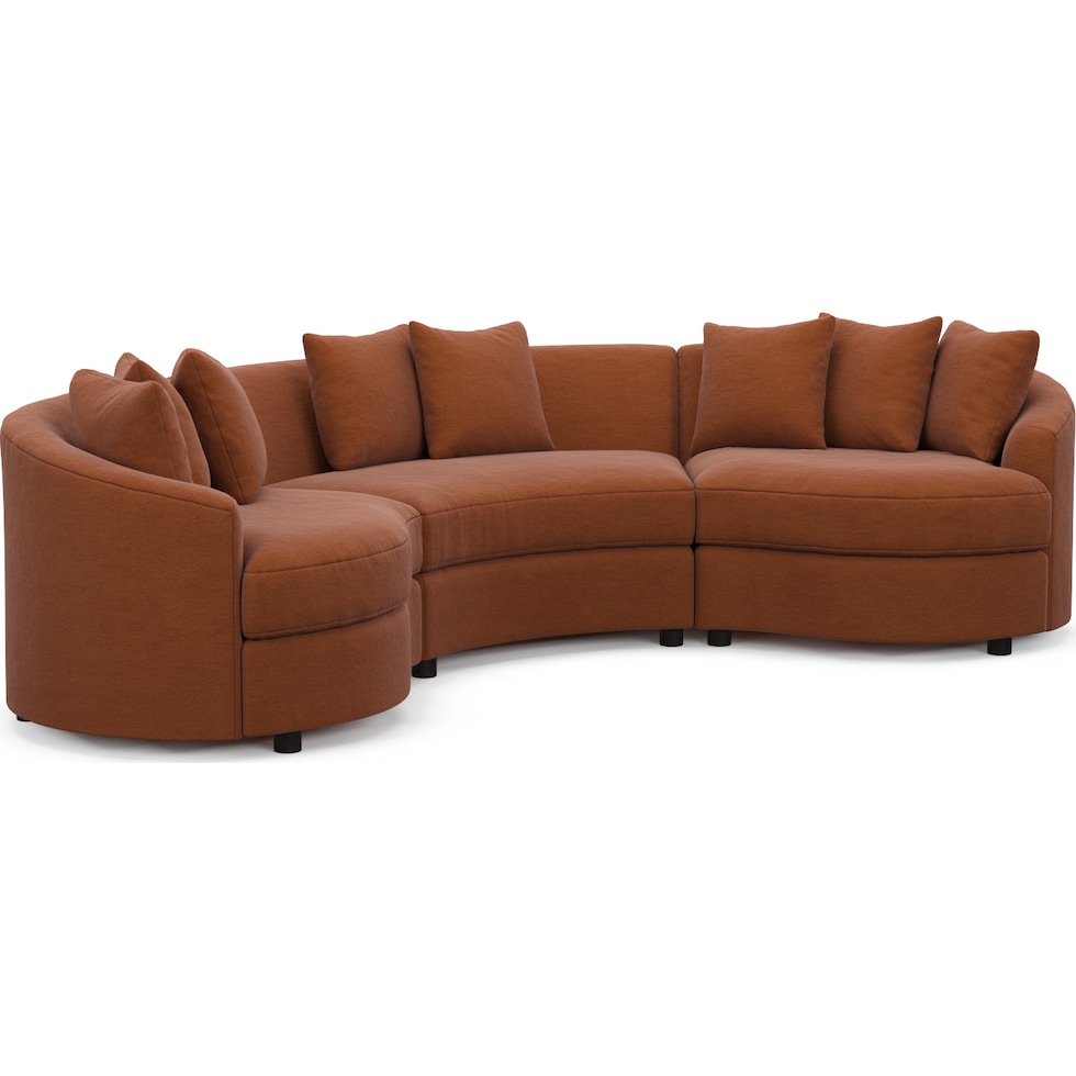 allegra orange sectional   
