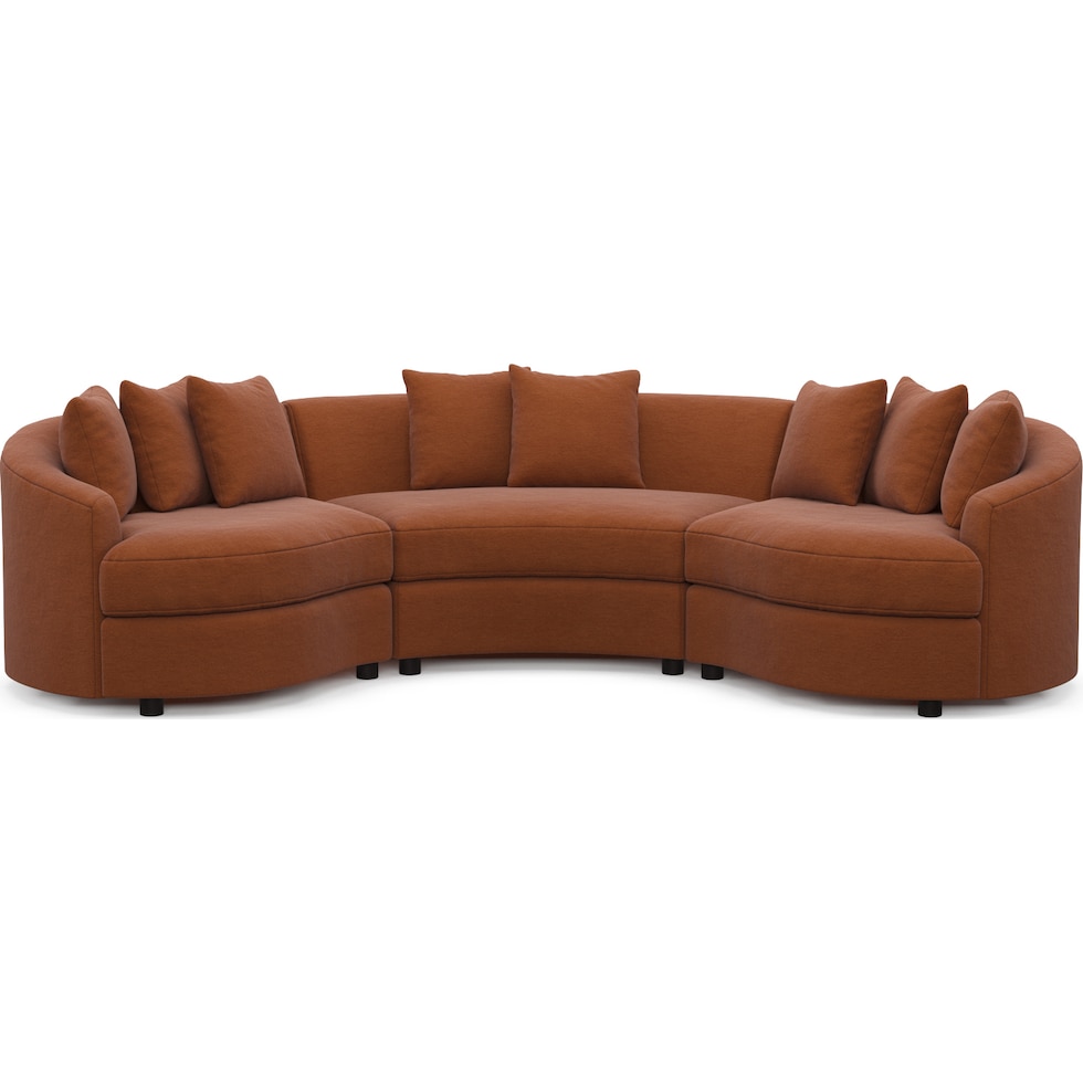 allegra orange sectional   