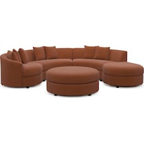 allegra orange sectional   