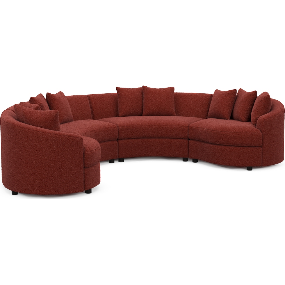 allegra red sectional   