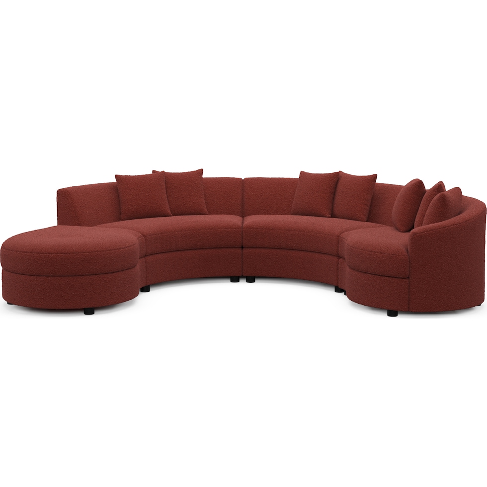 allegra red sectional   