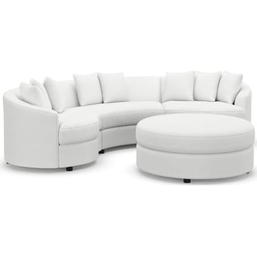 Allegra 3-Piece Sectional and Ottoman - Lovie Chalk