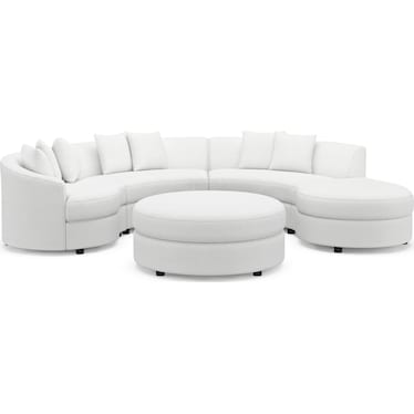 Allegra 4-Piece Sectional with Right-Facing Chaise and Ottoman
