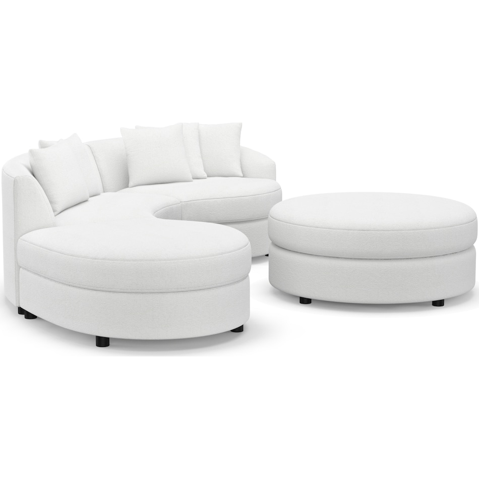 allegra white  pc sectional and ottoman   