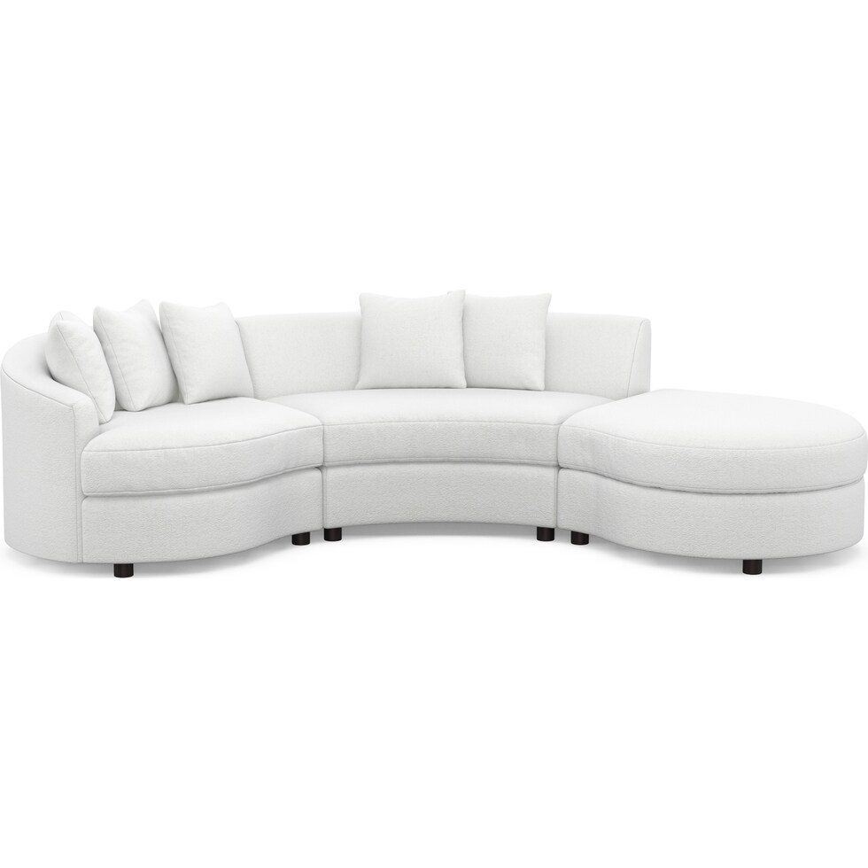 allegra white sectional   