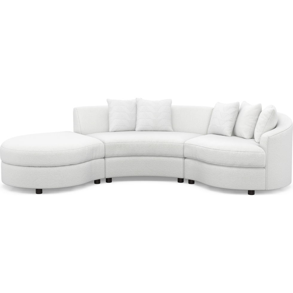 allegra white sectional   