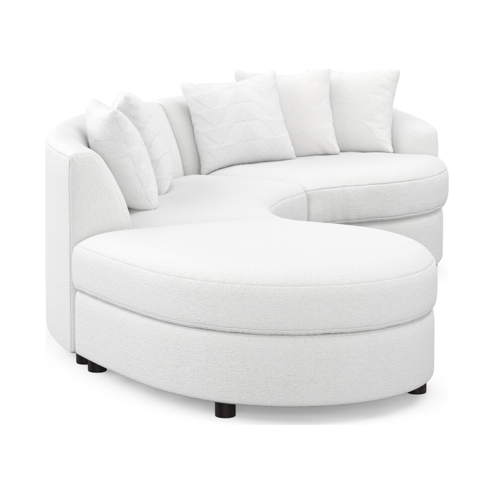 allegra white sectional   