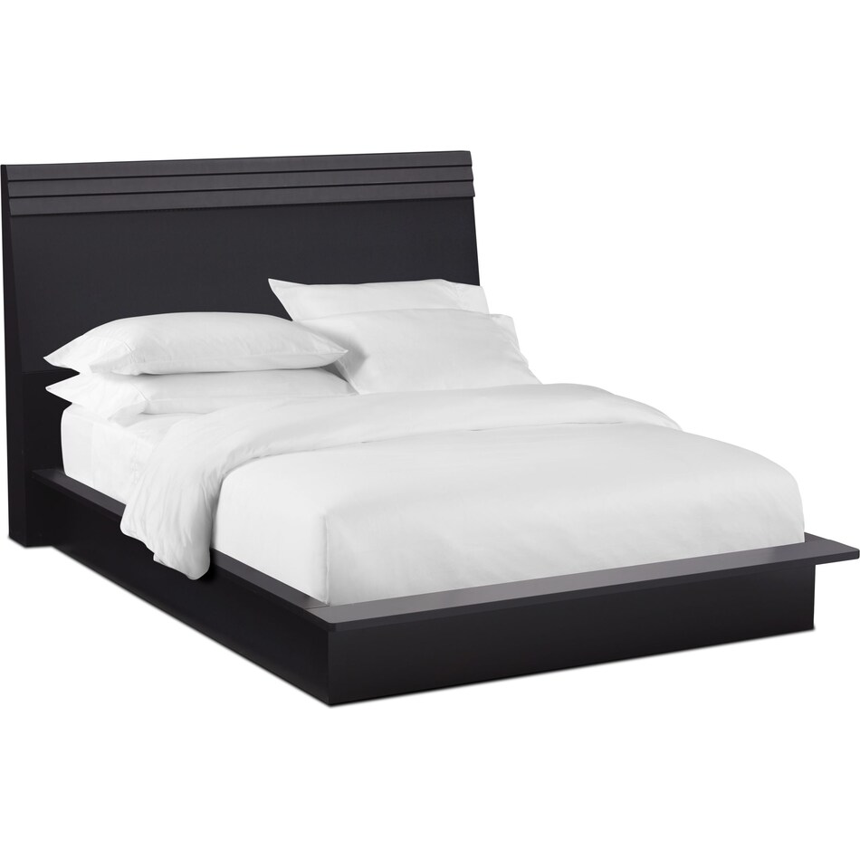 allori black queen panel bed   