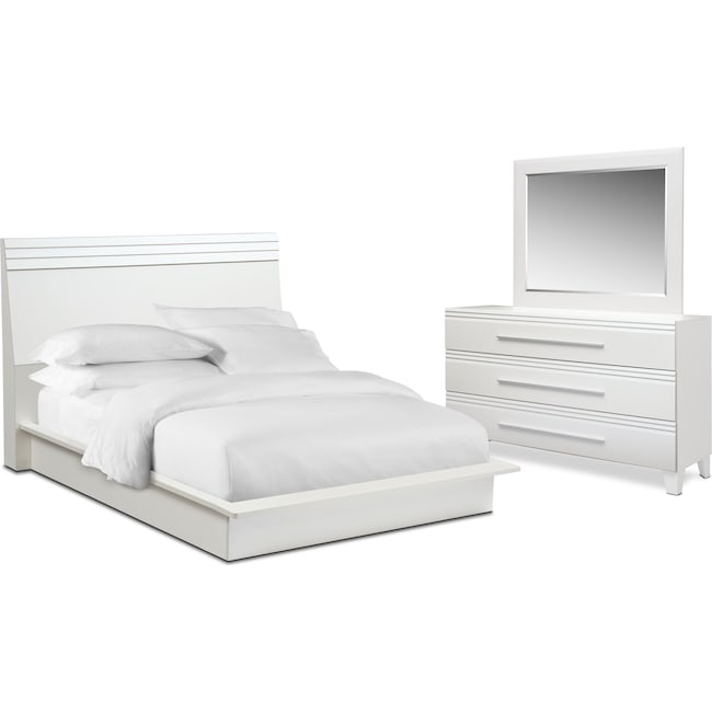 Bedroom Furniture - Allori 5-Piece Bedroom Set with Dresser and Mirror