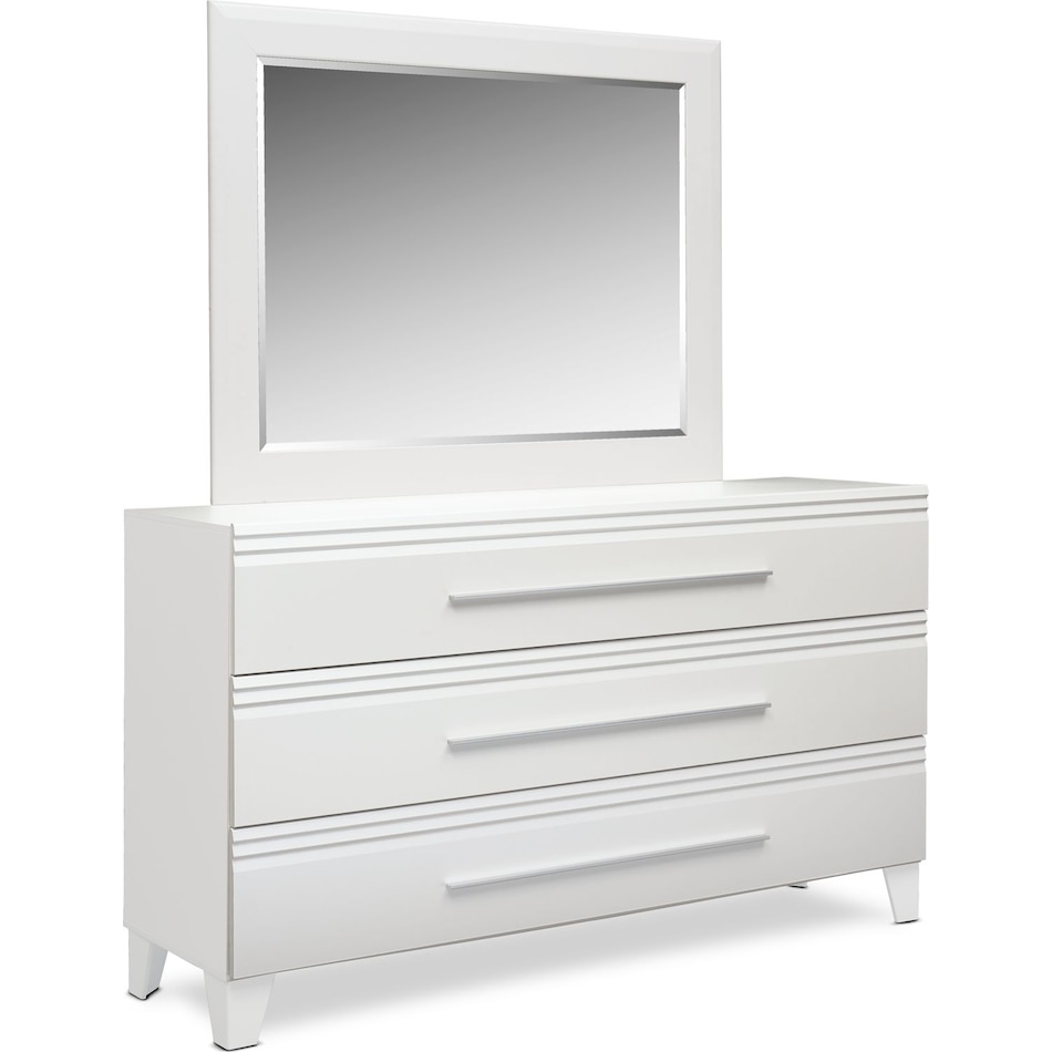 allori white dresser & mirror   