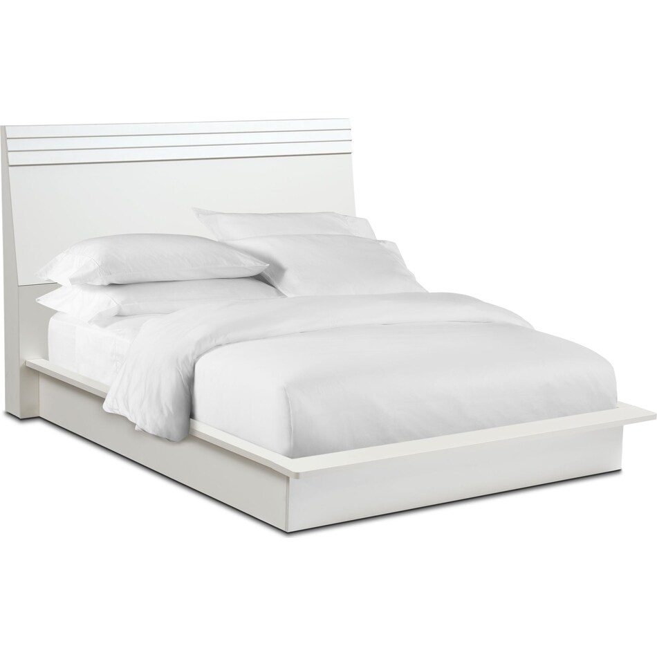 allori white king panel bed   