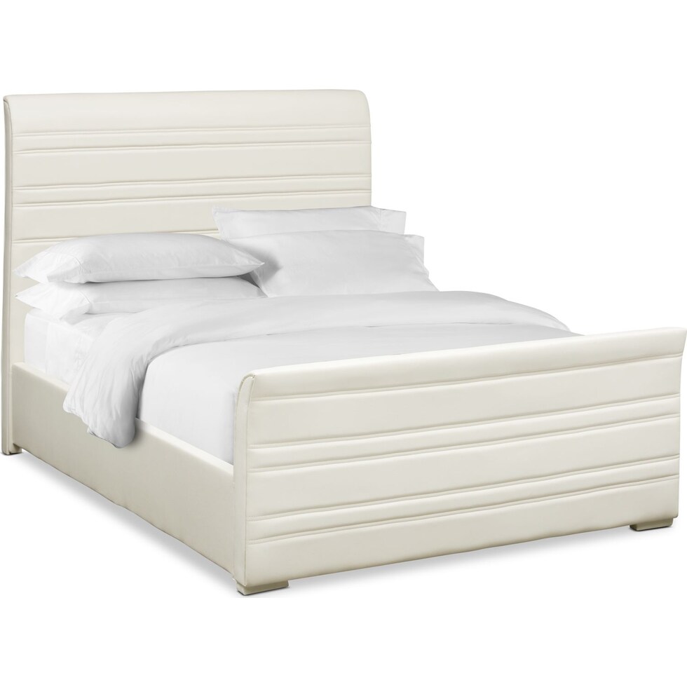 allori white queen upholstered bed   