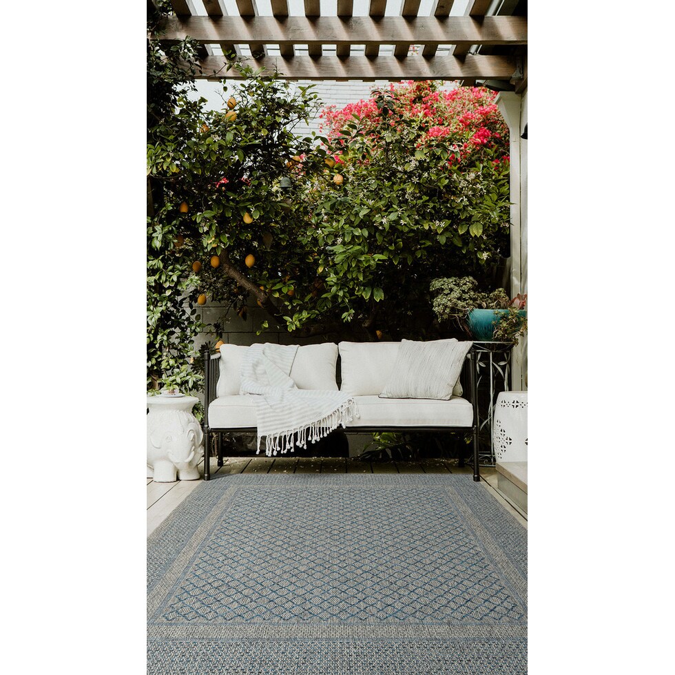 almeria blue outdoor area rug   