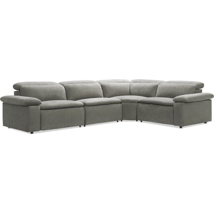 Aloft 4-Piece Dual-Power Reclining Sectional with 2 Reclining Seats - Charcoal