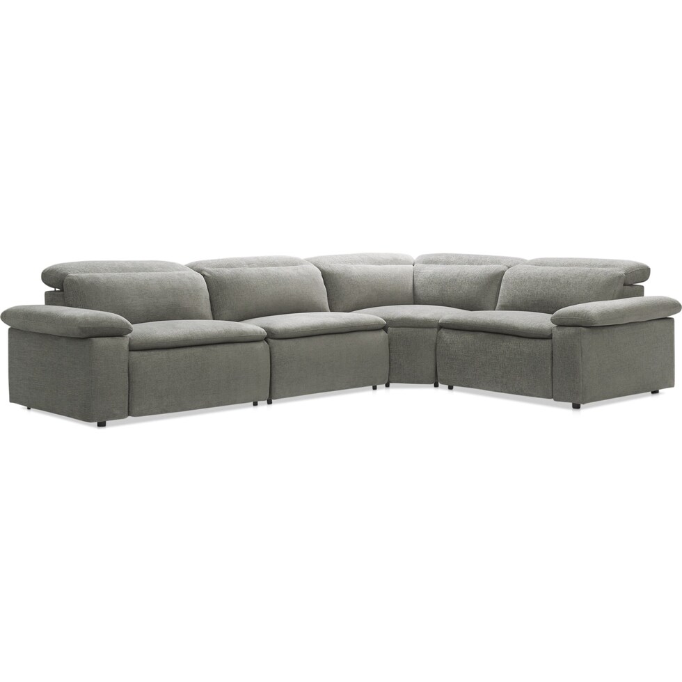 aloft gray power reclining sectional   