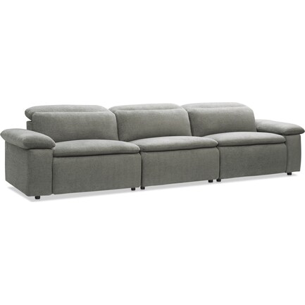 Aloft 3-Piece Dual-Power Reclining Sofa with 3 Reclining Seats - Charcoal