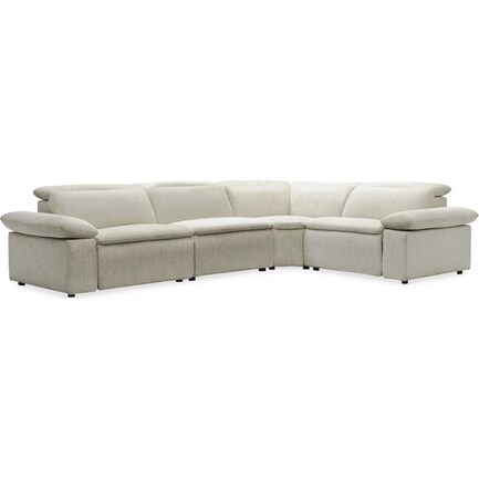 Aloft 4-Piece Dual-Power Reclining Sectional with 2 Reclining Seats - Ivory