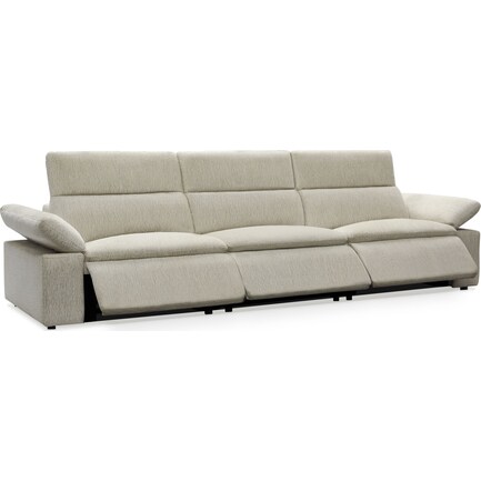 Aloft 3-Piece Dual-Power Reclining Sofa with 3 Reclining Seats - Ivory