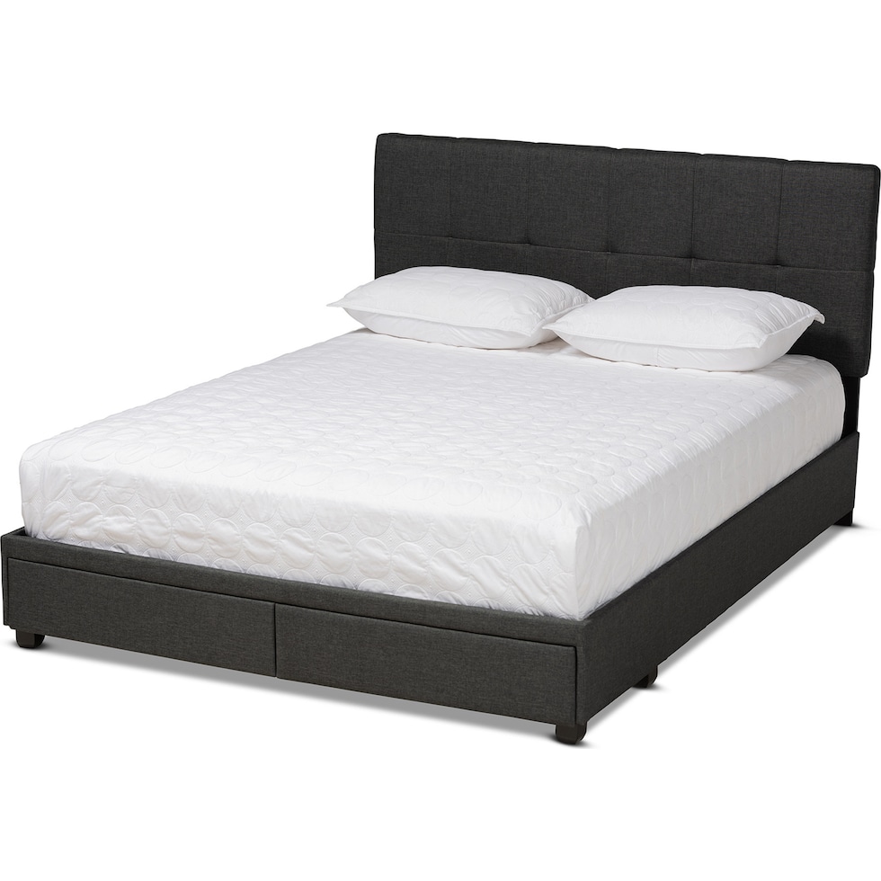 alondra dark grey black king bed   