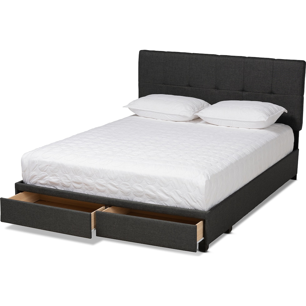 alondra dark grey black king bed   