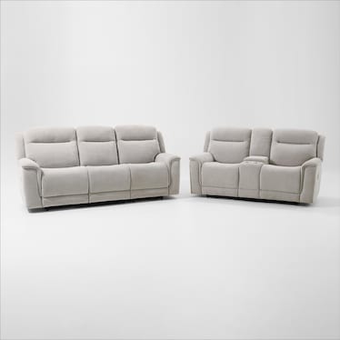 Alto Manual Reclining Sofa and Loveseat - Cement