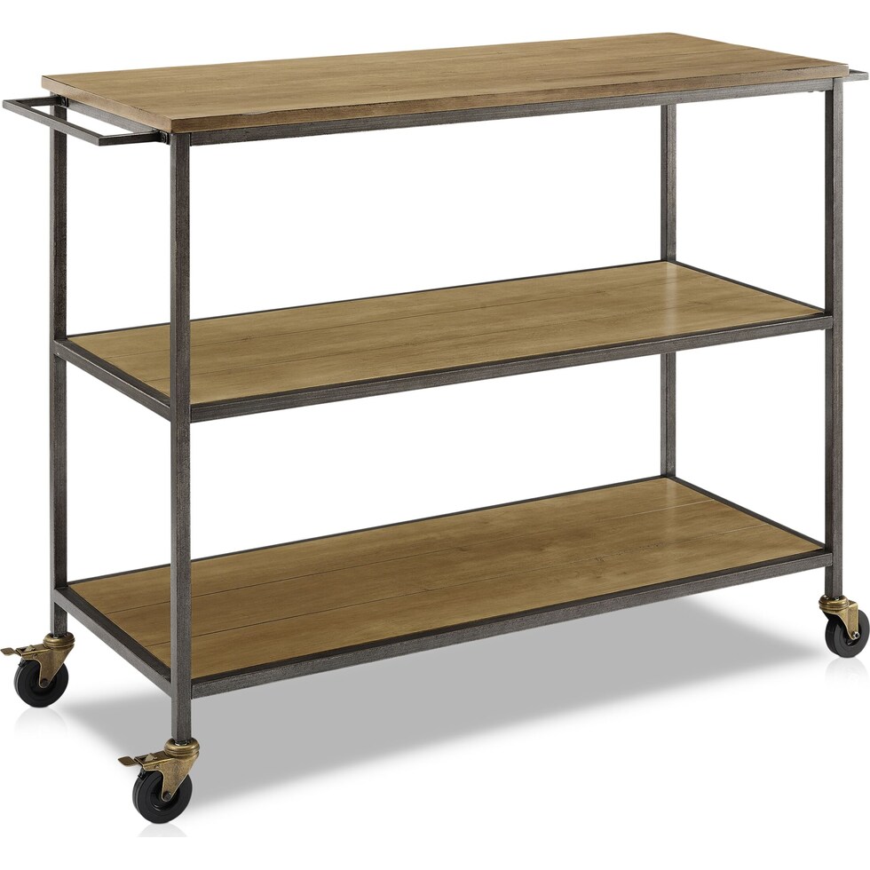 alva light brown kitchen cart   