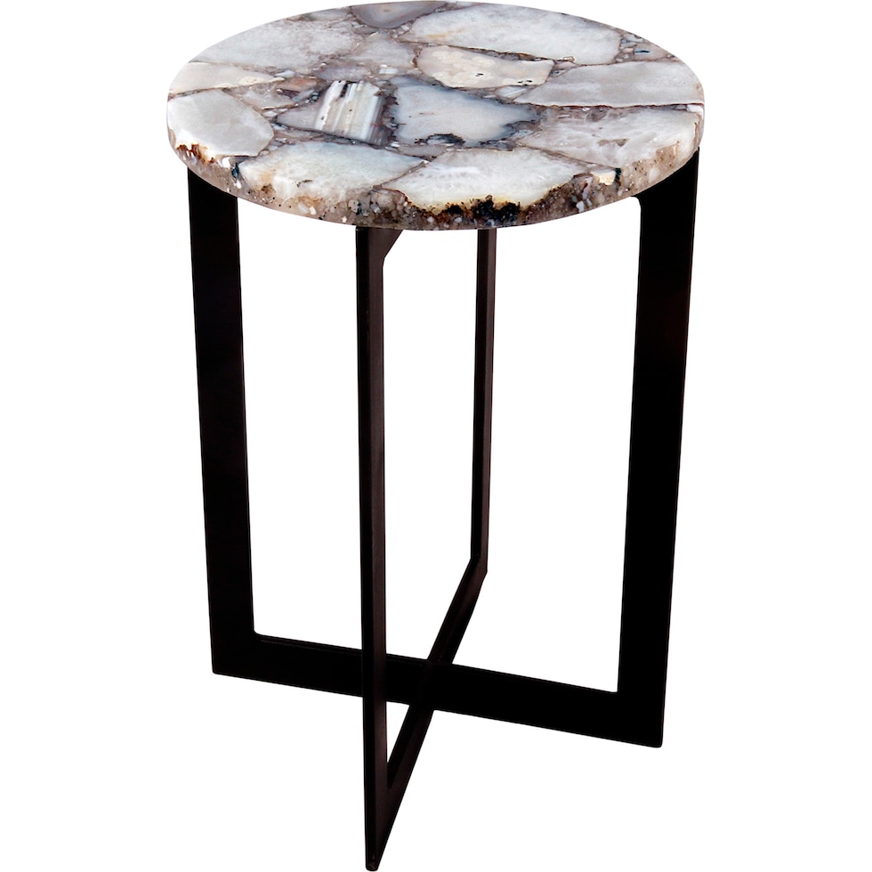 alyona white black end table   
