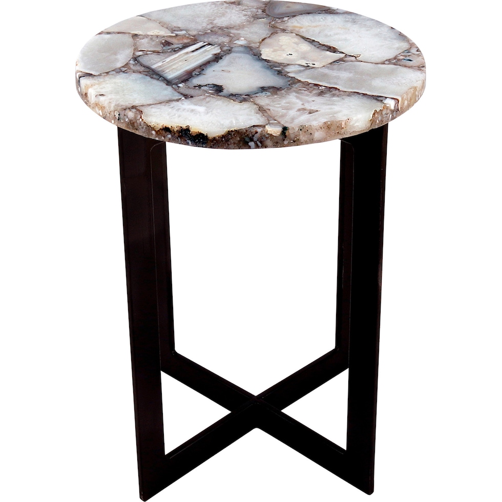 alyona white black end table   