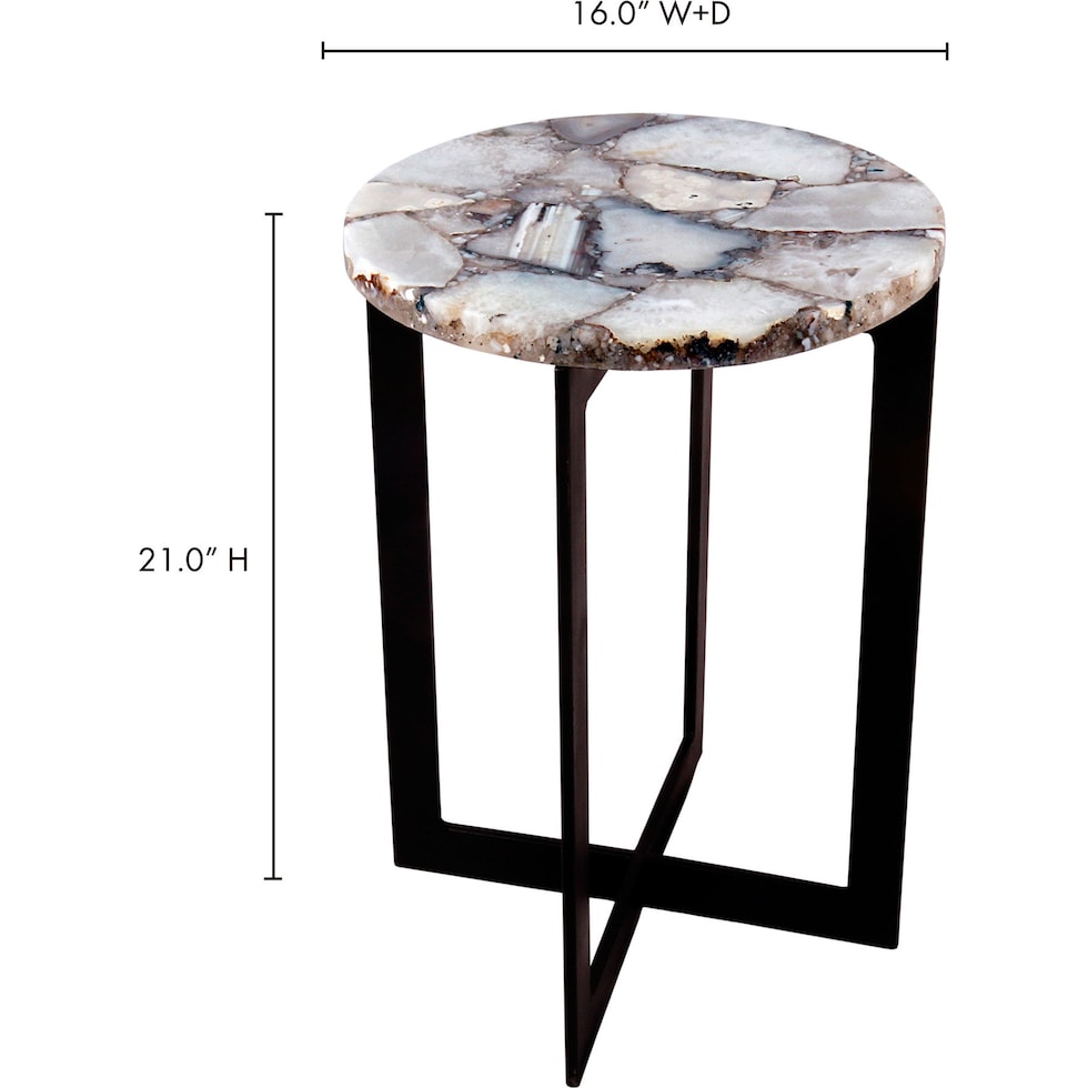 alyona white black end table   