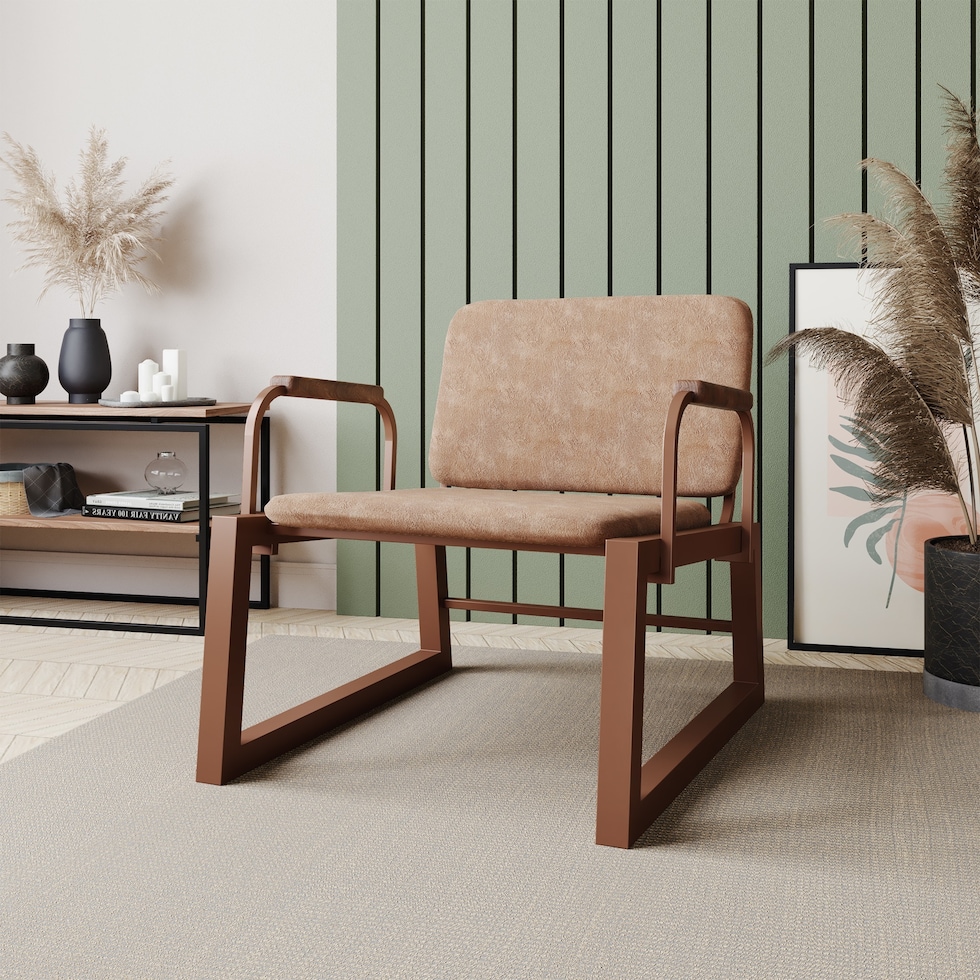 amadeus light brown accent chair   
