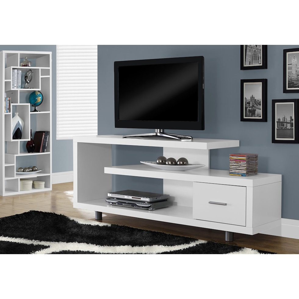 amado white tv stand   