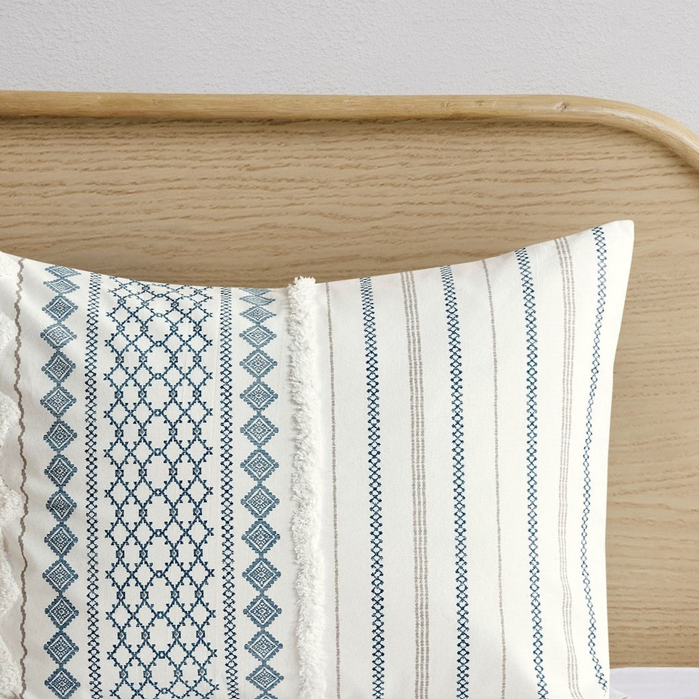 amari blue white full queen bedding set   