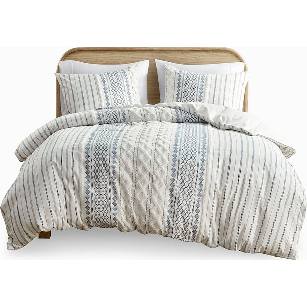 amari blue white full queen bedding set   