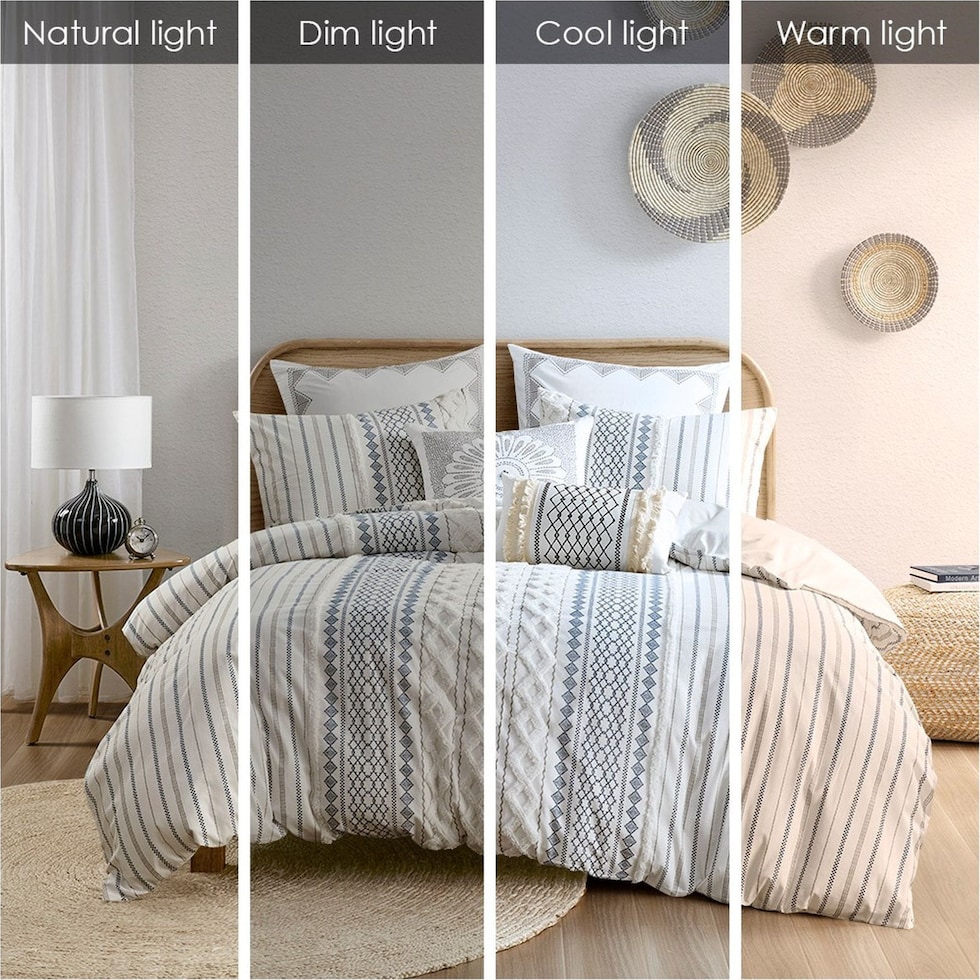 amari blue white full queen bedding set   