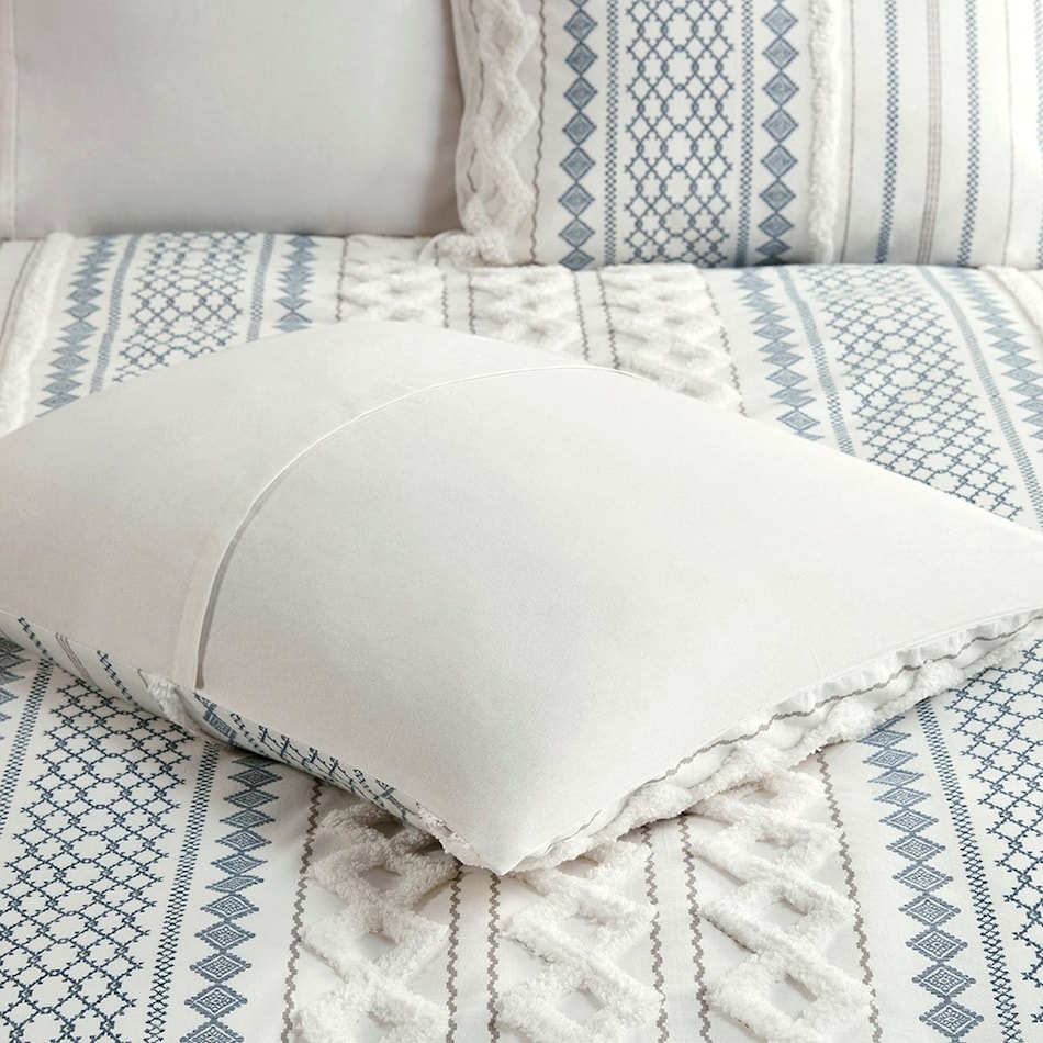amari blue white full queen bedding set   