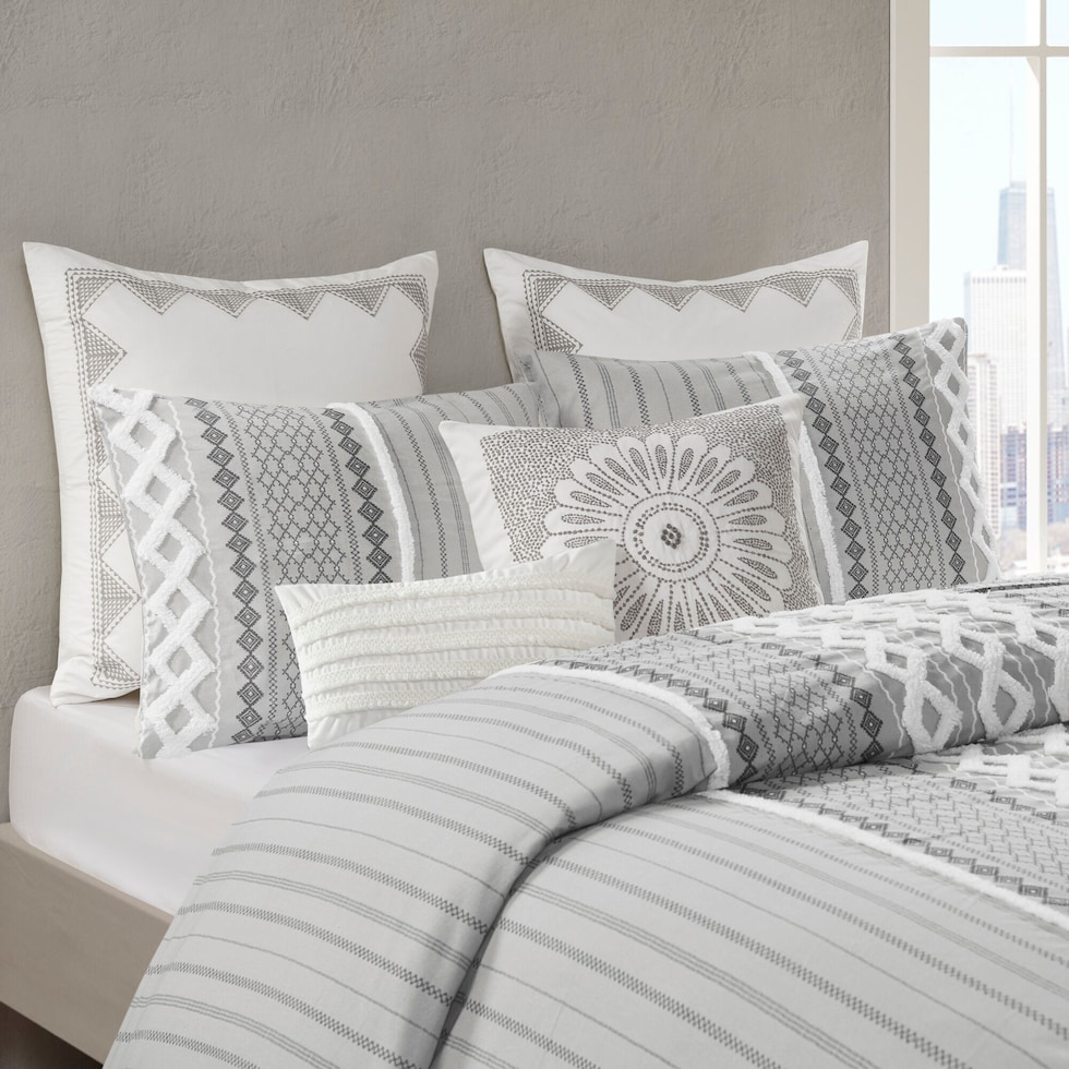 amari gray full queen bedding set   