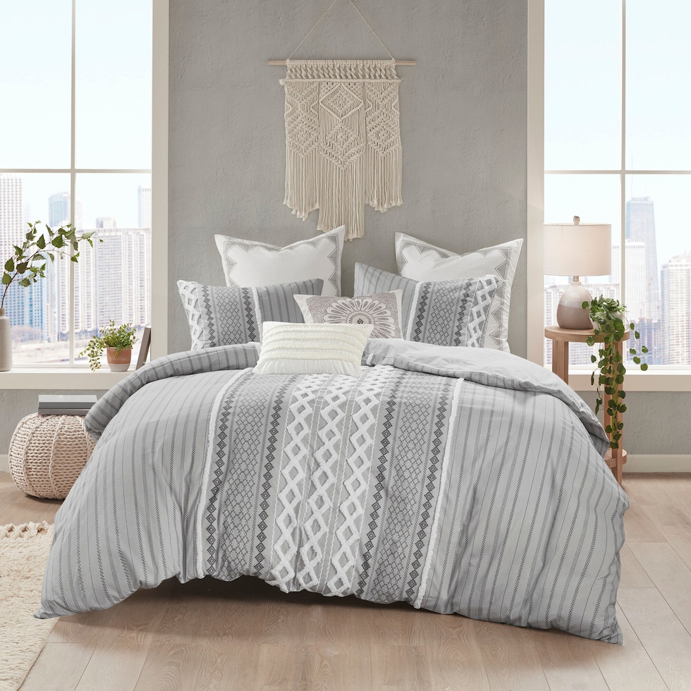 amari gray full queen bedding set   